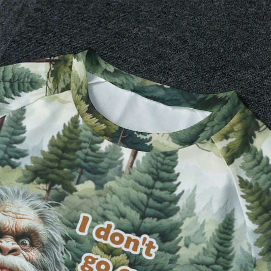 Bigfoot / Sasquatch "I don't go Crazy...", Men’s Raglan Sleeve Pajamas with Wide Ankles