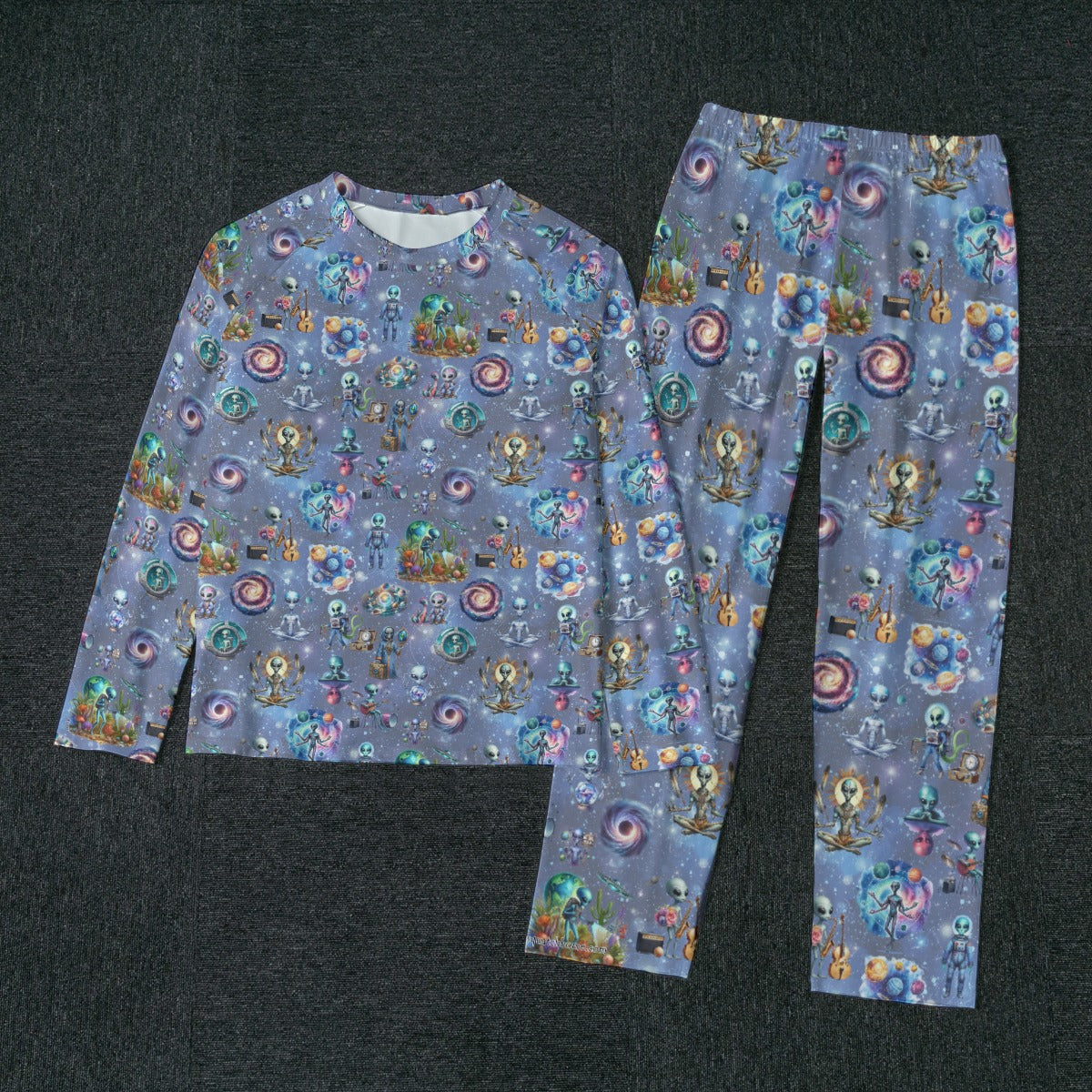 10 Misc Designs, Men’s Raglan Sleeve Pajamas with Wide Ankles