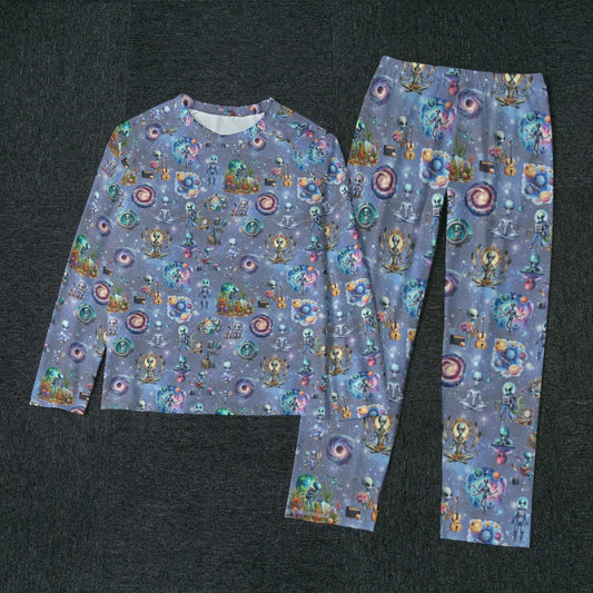 10 Misc Designs, Men’s Raglan Sleeve Pajamas with Wide Ankles