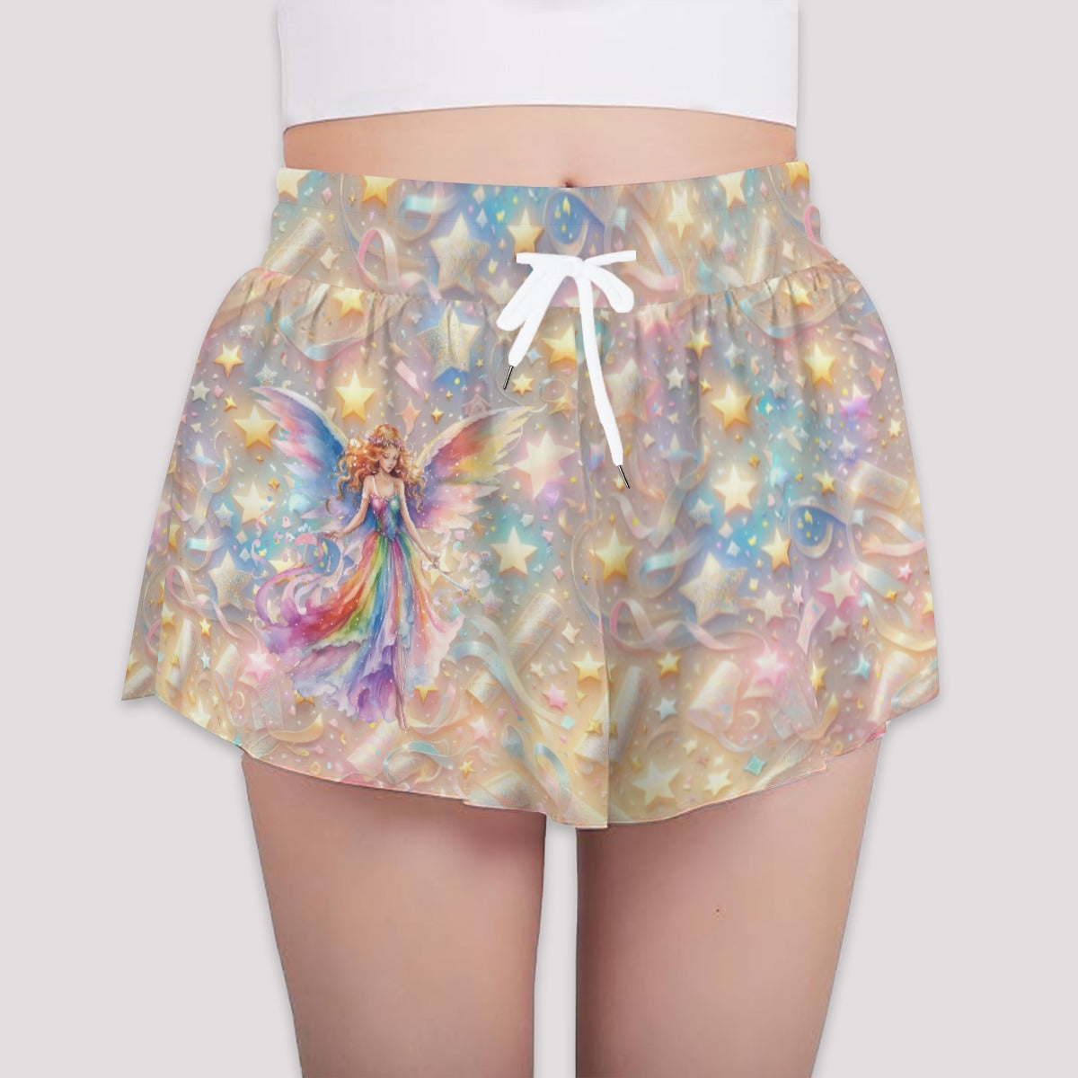 Rainbow Fairy, Girls Sports Culottes, Butterfly Shorts w/ Pocket