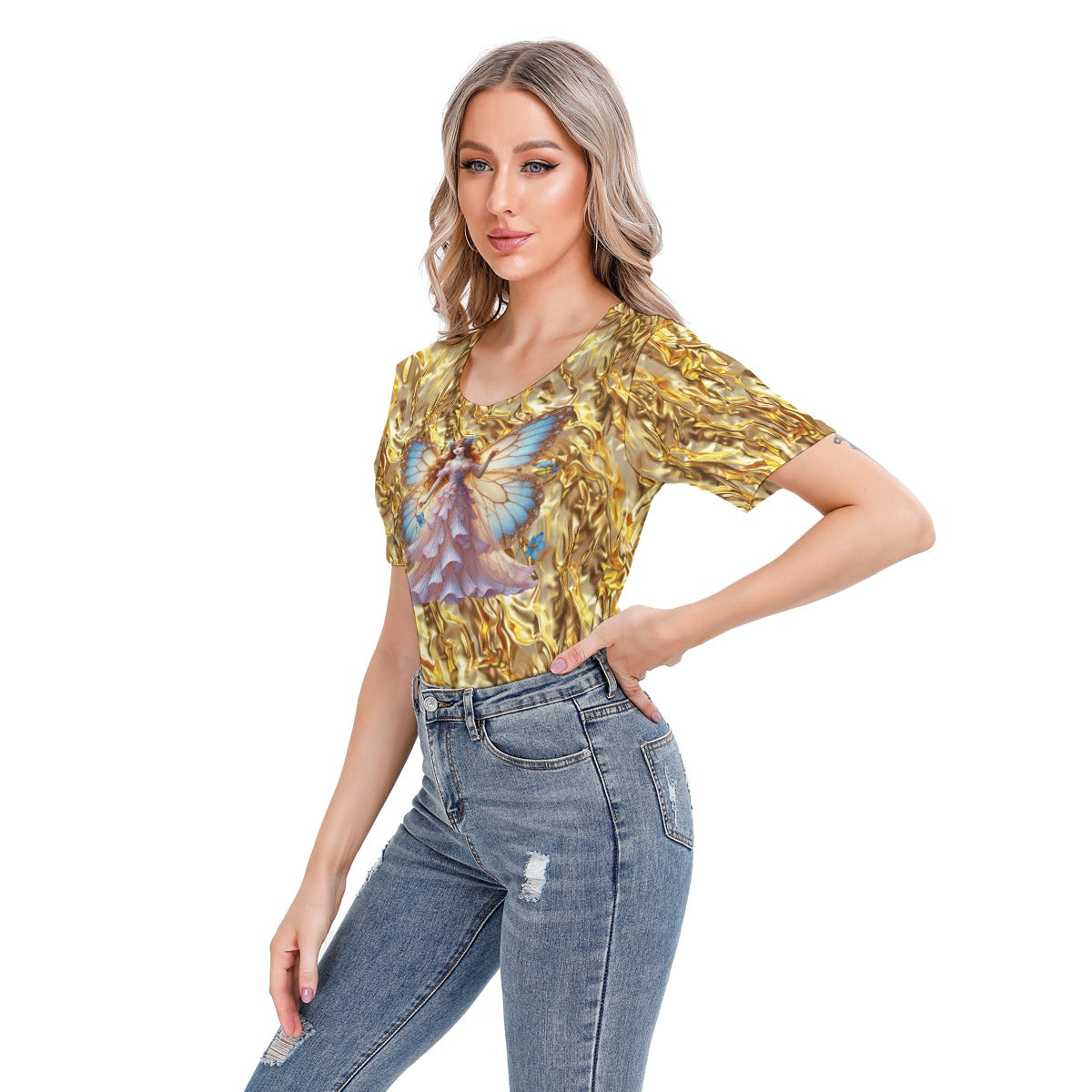 Fairy on Gold, Women’s Short Sleeve Body Suits