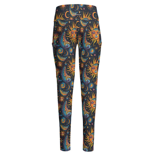 Suns & Moons, Women’s High Waist Leggings w/ Pocket