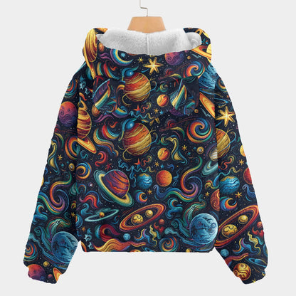 12 Galaxy, Outer Space Designs, Kid’s Borg Fleece Sweatshirt With Ears