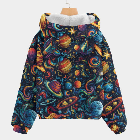 12 Galaxy, Outer Space Designs, Kid’s Borg Fleece Sweatshirt With Ears
