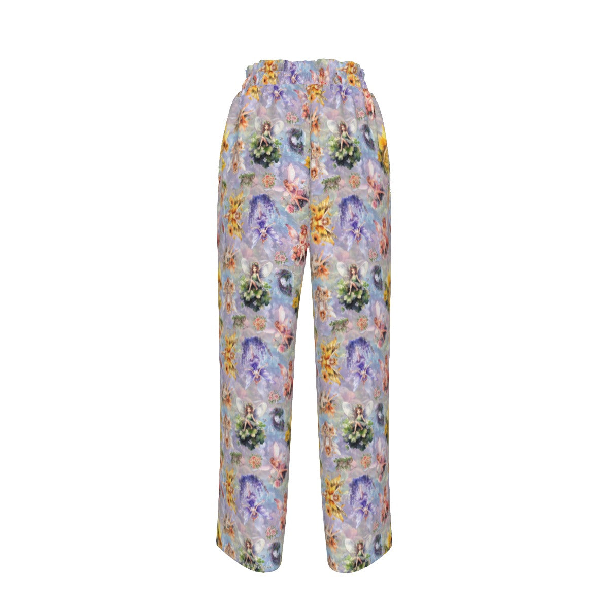 6 Fairy Designs, Women’s Faux Silk Wide-Leg Pants