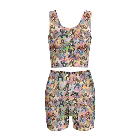10 Bigfoot / Sasquatch Designs, Women’s 2 Piece Yoga Short Set
