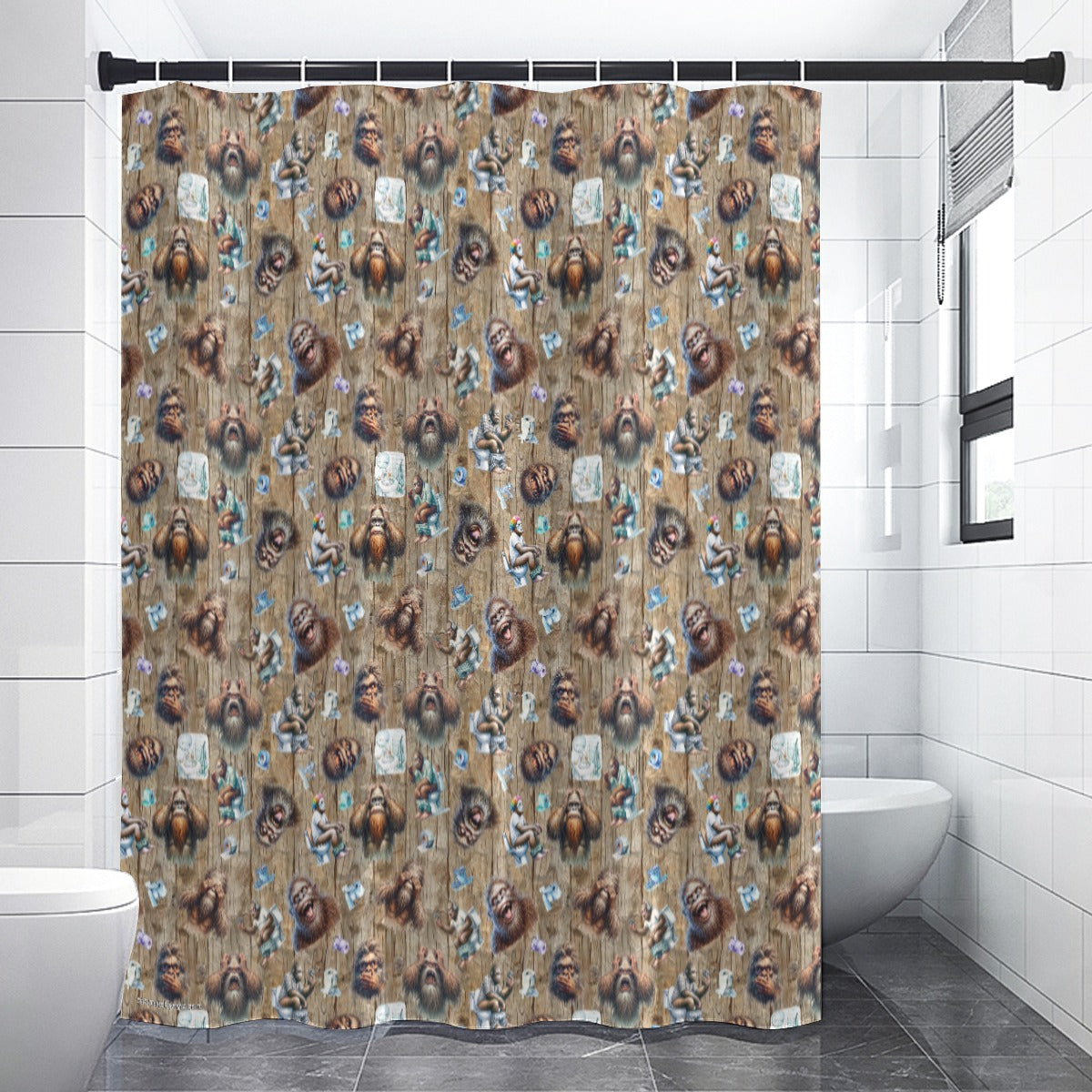 20 Bigfoot / Sasquatch Designs, Polyester Shower Curtain in 4 sizes