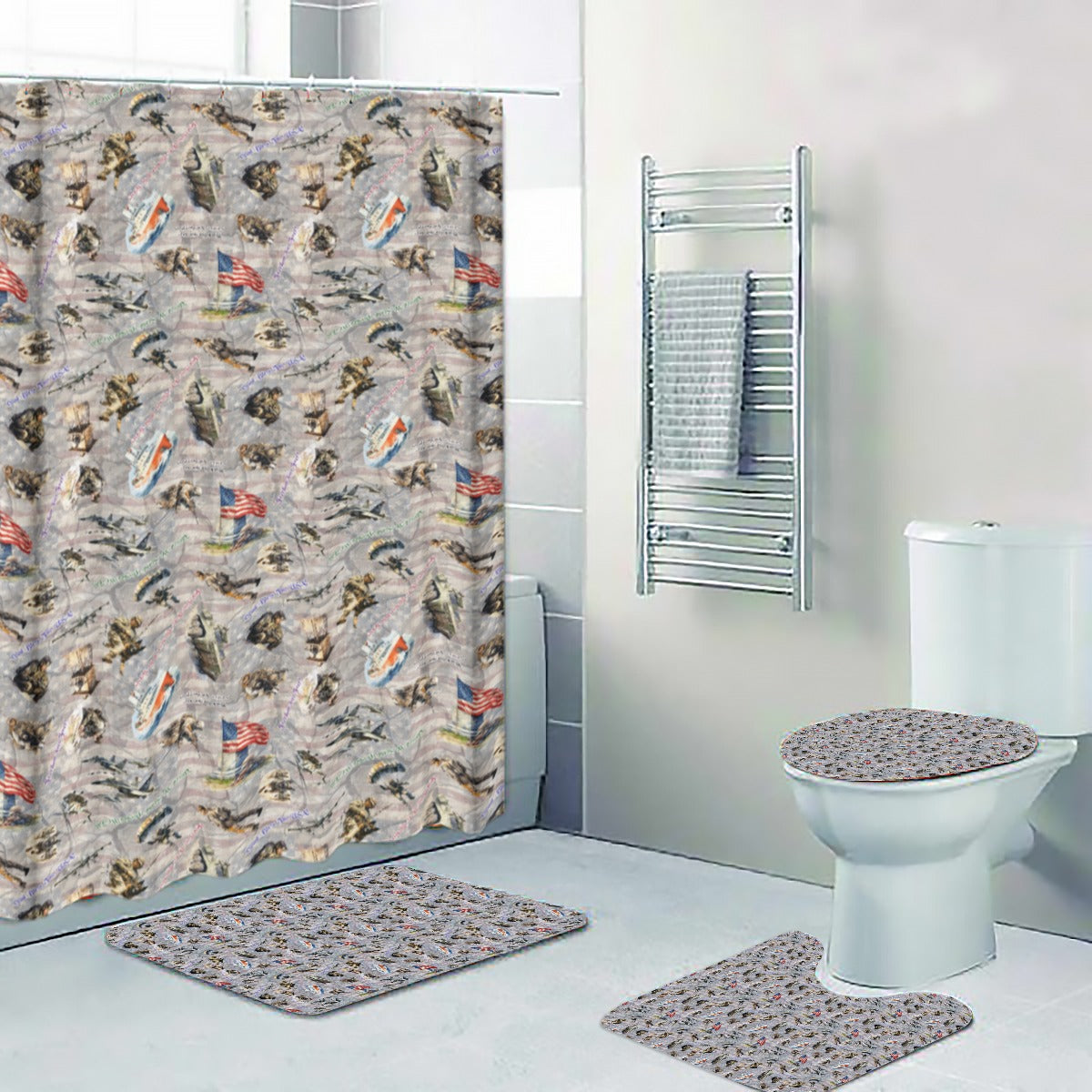 20 Misc Designs, 4 Piece Bathroom Set - 4 Sizes