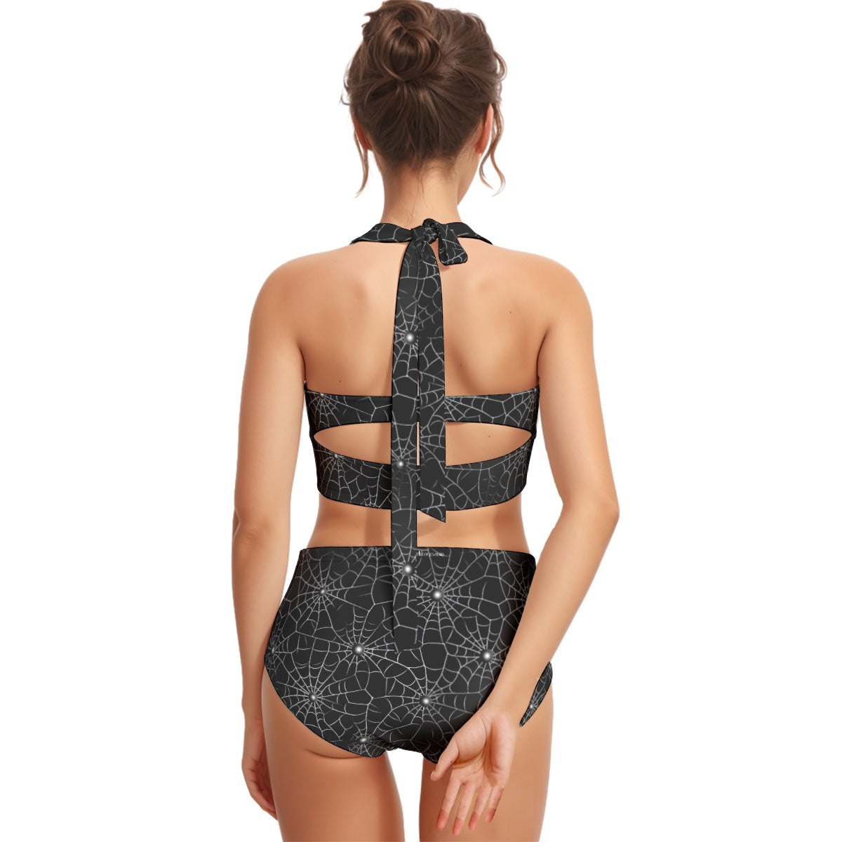 Spider Webs, Women’s Bikini Halter Swimsuit, Two Piece Set