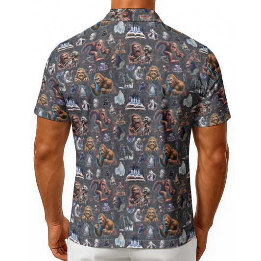 10 Bigfoot / Sasquatch Designs, Men's Button Up Hawaiian Shirt