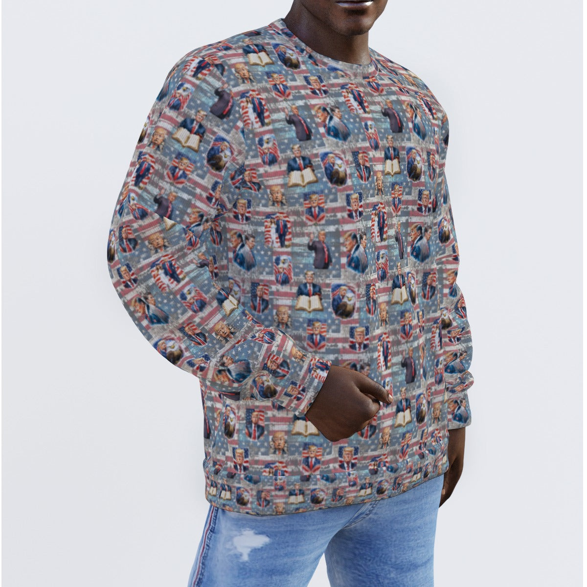 Donald Trump Poly Men's Sweater - 20 MAGA DEsigns, MAGA Sweater