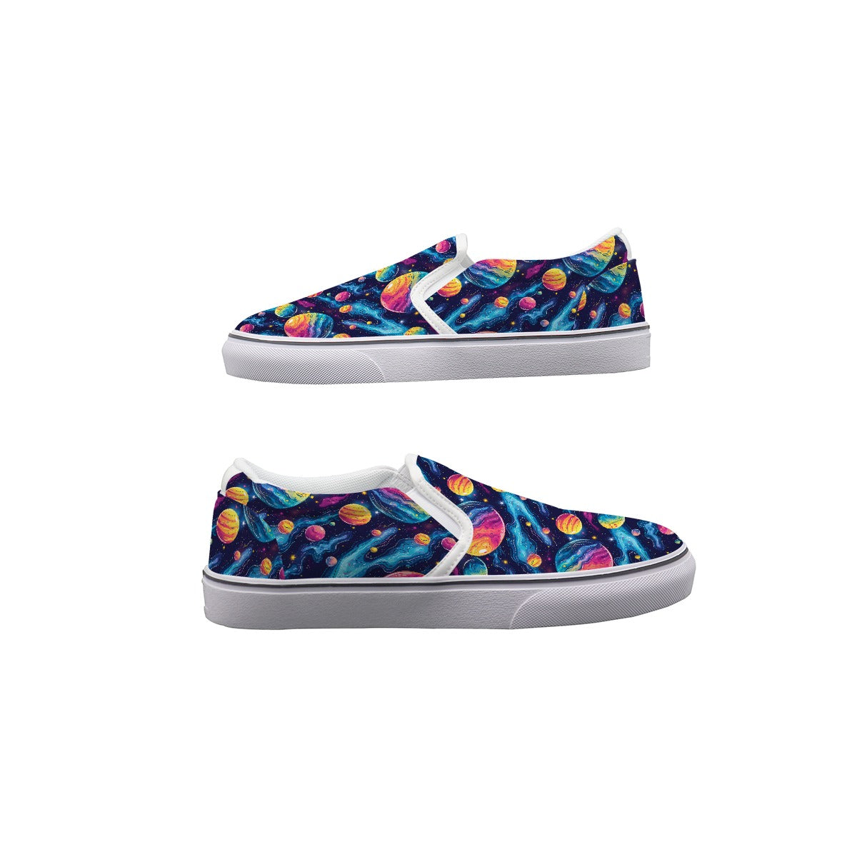 12 Outer Space Designs, Kids Slip On Canvas Sneakers, Slip On Shoes, No Touch Shoes