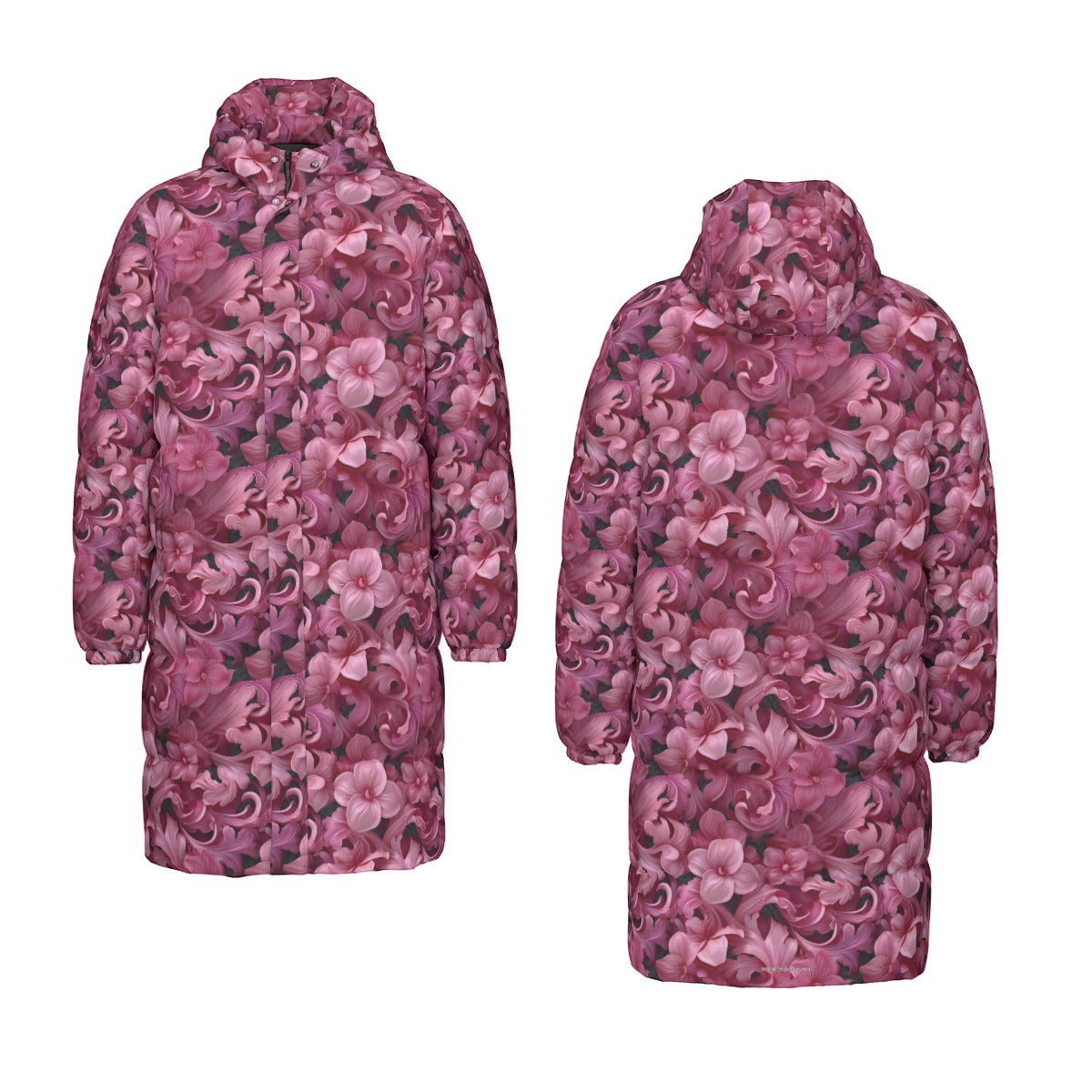 10 Flower Designs, Long Down Jacket / Coat