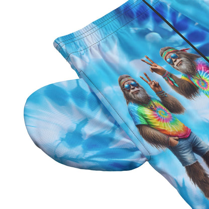 Hippie Sasquatch / Bigfoot, Men’s Sports, Pocketed Shorts