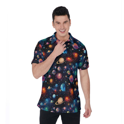 12 Galaxy / Outer Space Designs, Men's Polo Shirts