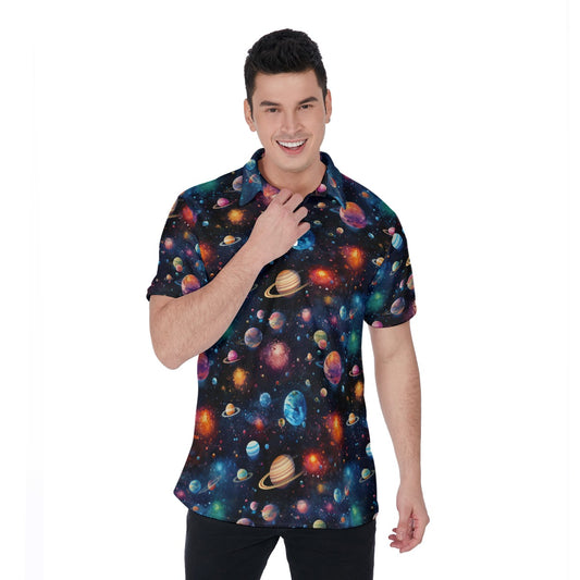 12 Galaxy / Outer Space Designs, Men's Polo Shirts