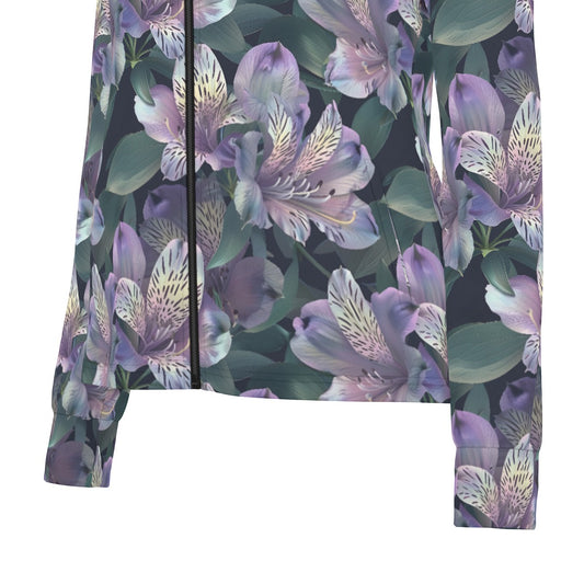 10 Flower Designs, Women’s Long Sleeve Thumbhole Jacket