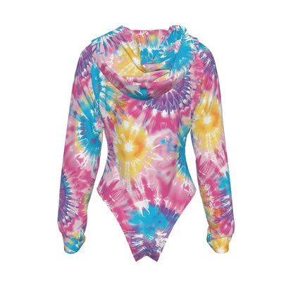 Bigfoot / Sasquatch Peace, Women's Raglan Sleeve Hooded Bodysuit