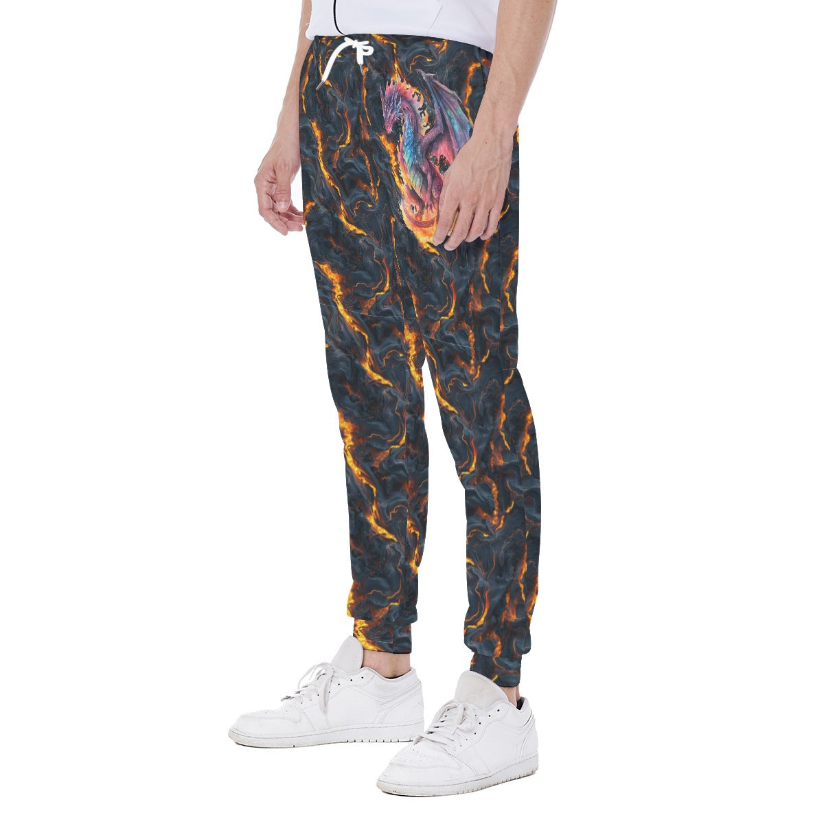 Fire Dragon, Men’s Sweatpants w/ Back Pocket