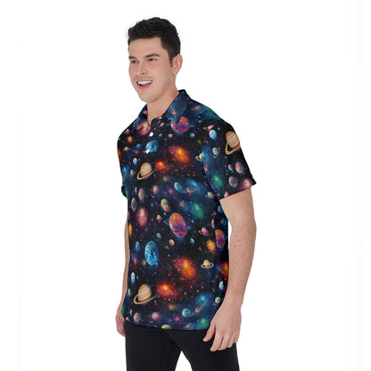 12 Galaxy / Outer Space Designs, Men's Polo Shirts