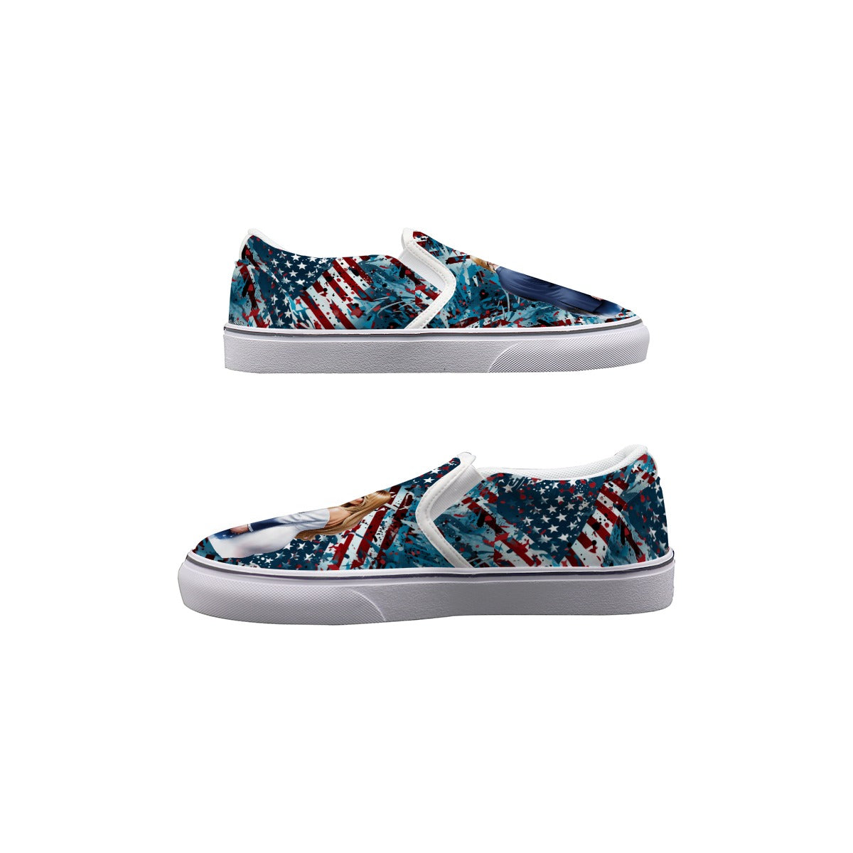 Donald & Melania Trump Kids Slip On Canvas Sneakers, Slip On Shoes, No Touch Shoes