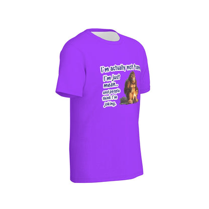 Bigfoot / Sasquatch "I'm actually not funny..", O Neck Cotton T Shirt