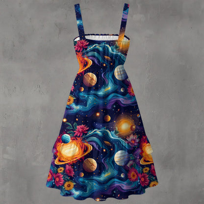 12 Galaxy / Outer Space Designs, Women’s Ruffle Hem Dress