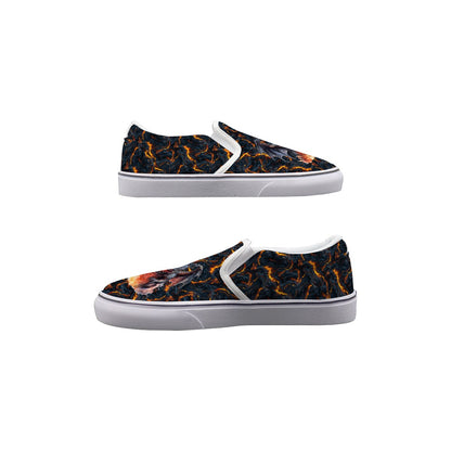 Dragon Design, Kids Slip On Canvas Sneakers, Slip On Shoes, No Touch Shoes