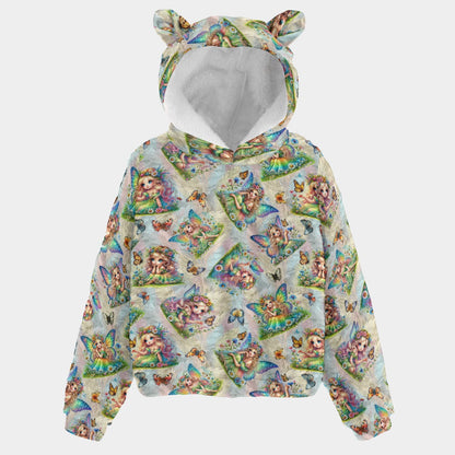 6 Fairy Designs, Kid’s Borg Fleece Sweatshirt With Ears
