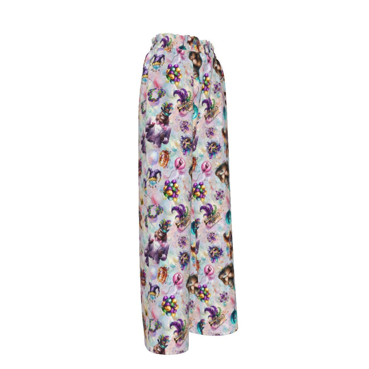 10 Bigfoot / Sasquatch Designs, Women’s Faux Silk Wide-Leg Pants