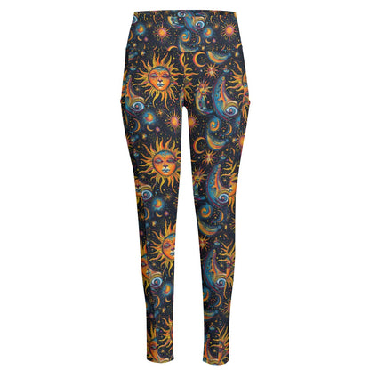 Suns & Moons, Women’s High Waist Leggings w/ Pocket