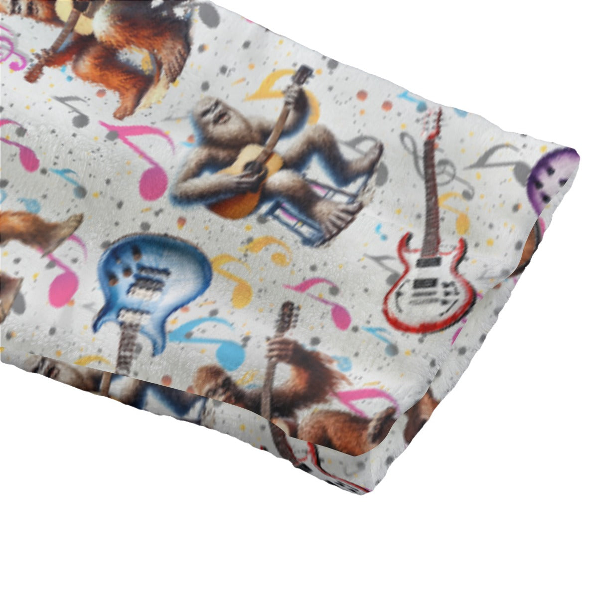 Bigfoot Sasquatch Playing Guitar, Flannel Hooded bathrobe