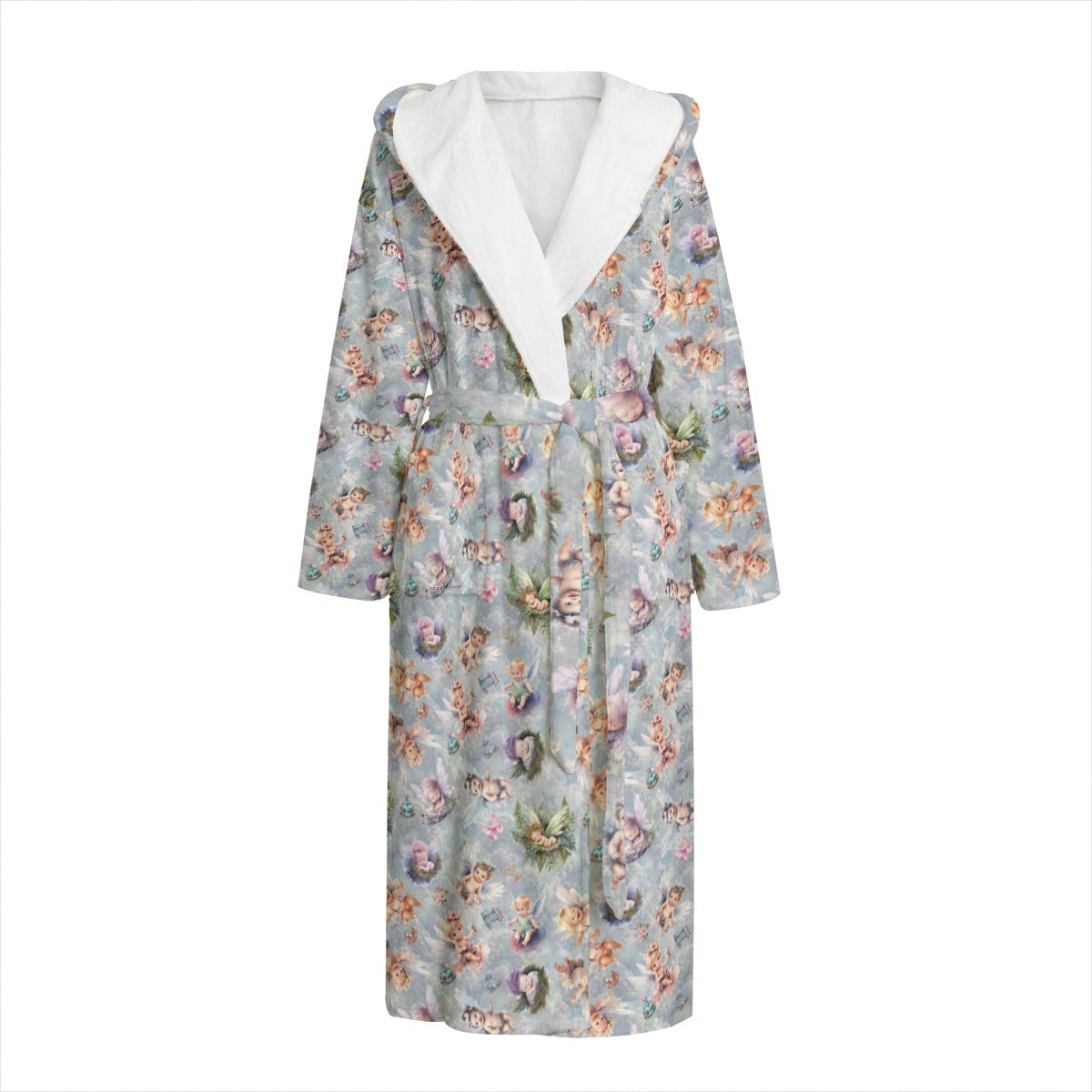 6 Fairy Designs, Flannel Hooded bathrobe