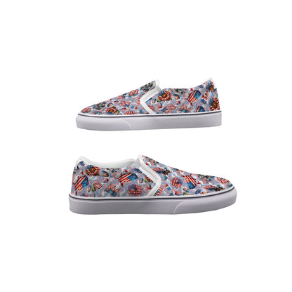 8 Patriot Designs, Kids Slip On Canvas Sneakers, Slip On Shoes, No Touch Shoes