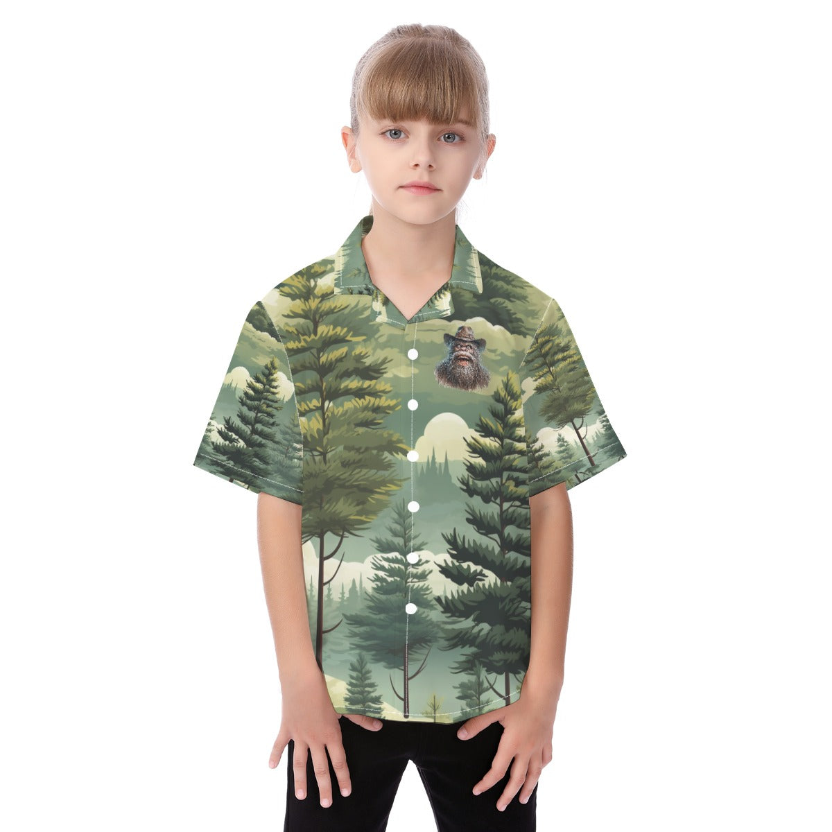 Forest Bigfoot, Sasquatch,  Kid's Hawaiian Vacation Shirt