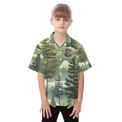 Forest Bigfoot, Sasquatch,  Kid's Hawaiian Vacation Shirt