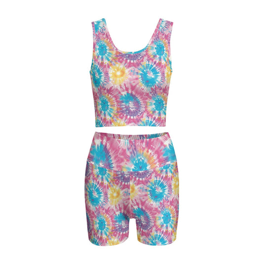 9 Tie Dye Designs, Women’s 2 Piece Yoga Short Set