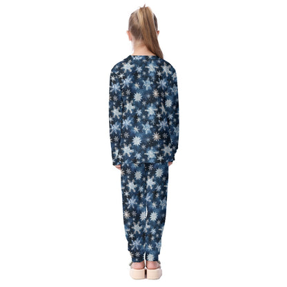 Yeti on Snowflakes, Kid's Long Pajamas Set