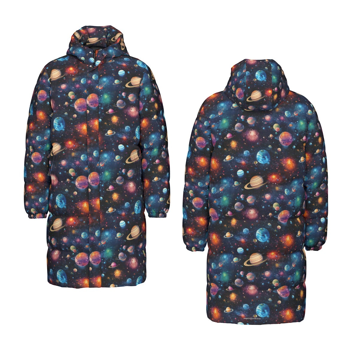12 Galaxy / Outer Space, Long Down Jacket / Coat