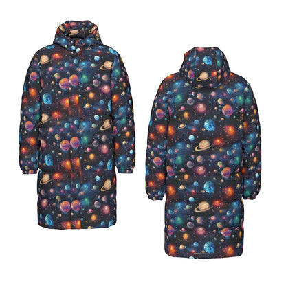 12 Galaxy / Outer Space, Long Down Jacket / Coat