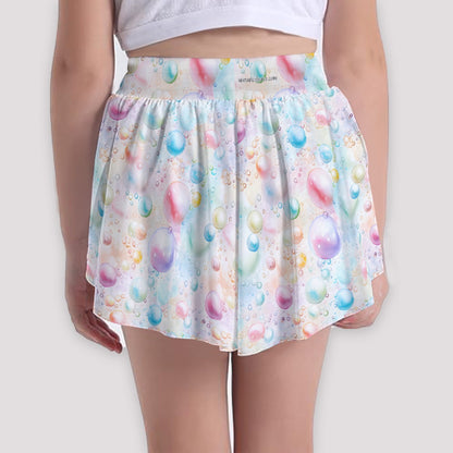 Bigfoot / Sasquatch Blowing Bubbles, Girls Sports Culottes, Butterfly Shorts w/ Pocket