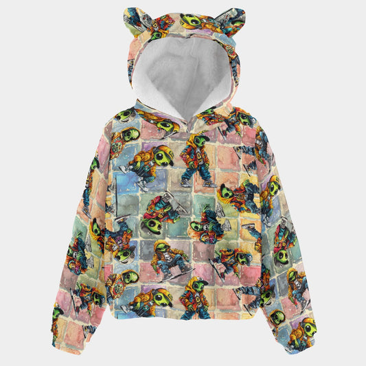6 Aliens Designs, Kid’s Borg Fleece Sweatshirt With Ears