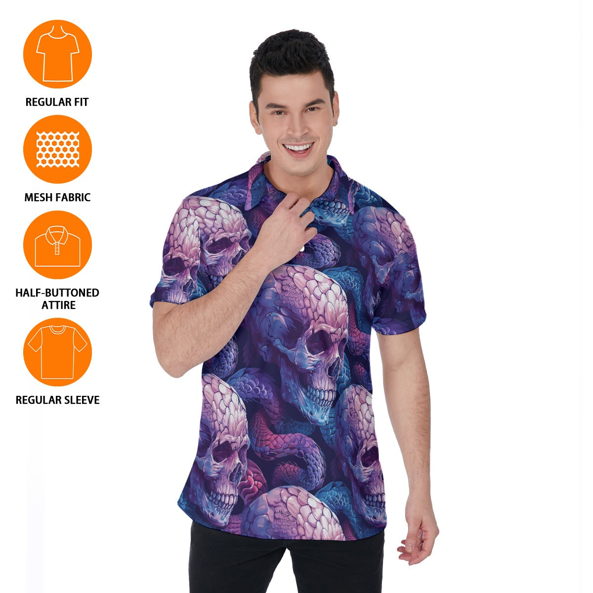 Colorful Skulls, Men's Polo Shirts