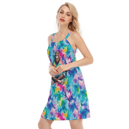 Hippie Yoga Bigfoot / Sasquatch, Woman’s Sleeveless Cami Dress