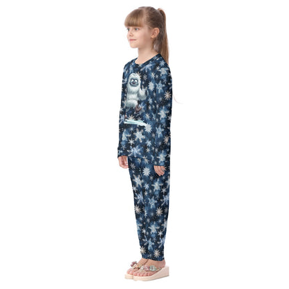 Yeti on Snowflakes, Kid's Long Pajamas Set