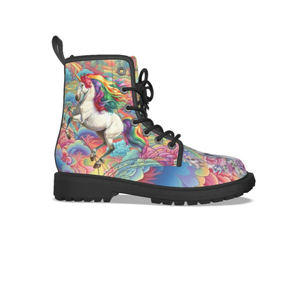 Rainbow & Unicorn, Women's Martin Short Boots With Black Bottom