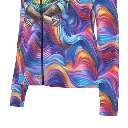 Hippie Bigfoot / Sasquatch, Women’s Long Sleeve Thumbhole Jacket