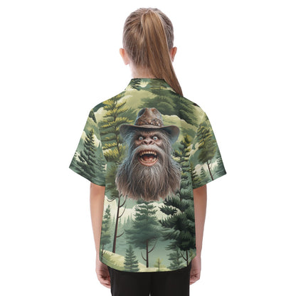 Forest Bigfoot, Sasquatch,  Kid's Hawaiian Vacation Shirt
