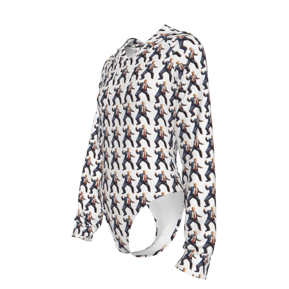 All-Over Print Women's Raglan Sleeve Hooded Bodysuit