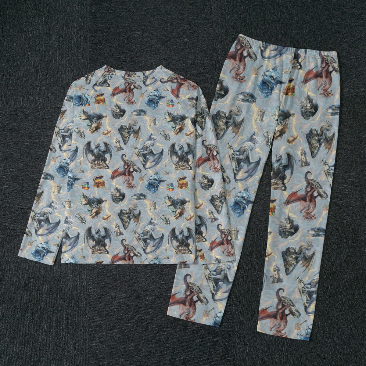 10 Misc Designs, Men’s Raglan Sleeve Pajamas with Wide Ankles